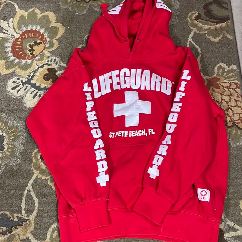 Red lifeguard hoodie